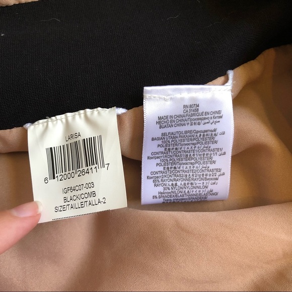 BCBGMaxAzria | Black and White Larisa Sequin Knee Length Dress Size 2 - Picture 9 of 10